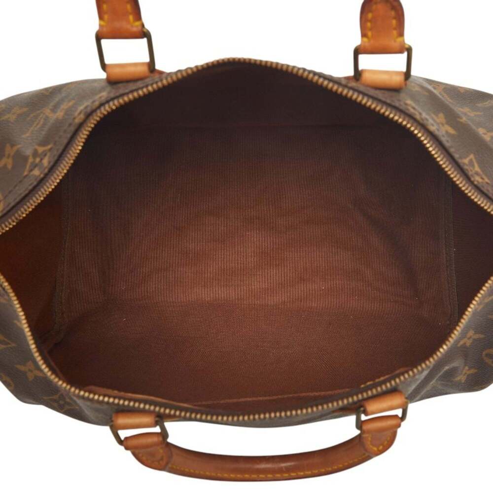 LOUIS VUITTON Brown Monogram Leather Speedy 35 Boston Bag - Picture 11 of 13